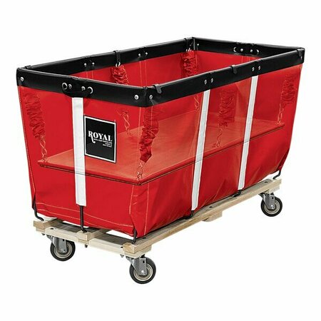 ROYAL BASKET TRUCKS 44'' Red Flatwork Ironer Truck with 4 Swivel Casters R44-RRW-FWA-4UNN 50AR44RRWFWA4UNN